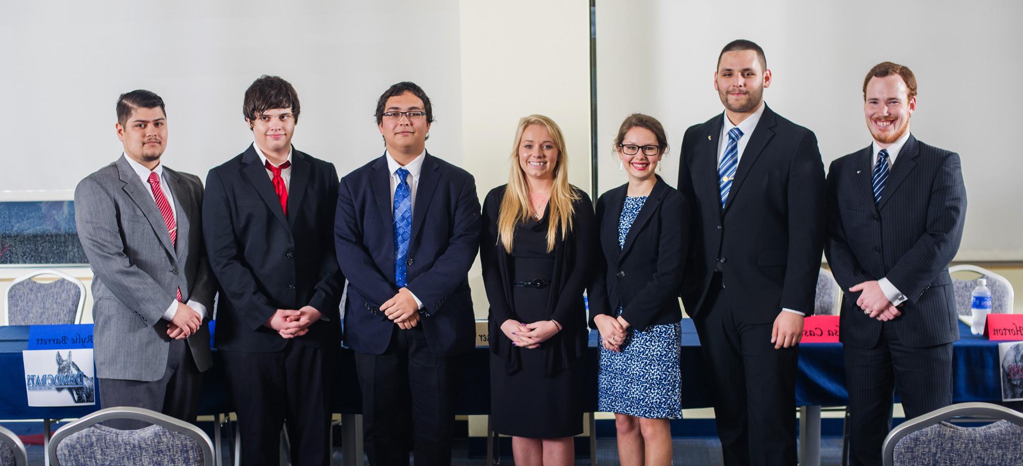 political debate group shot of students.